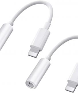 Headphone Adapter for iPhone to 3.5mm Headphone Cable Jack Aux Audio Dongle Adaptor Converter Accessories Compatible with iPhone 12/11/11 Pro/Xs MAX/X X/8/8 Plus/7/ipad/iPod Support All iOS System