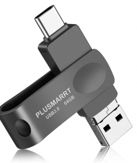 USB C Stick PLUSMARRT USB Stick 64GB 3 in 1 USB Stick, Speicherstick Speichererweiterung für MacBook Pro, Android Handy, Pad, Laptop und Computer