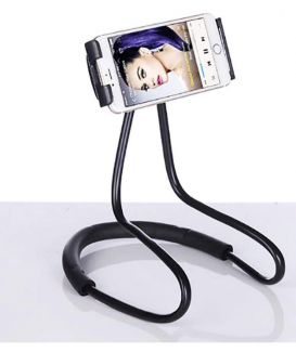 Velidy - Supporto universale per cellulare da appendere al collo, flessibile, con braccio lungo, rotazione a 360°, per smartphone e tablet, con adesivo multifunzione per cellulare (colore casuale)