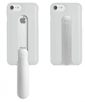 POPSICASE Funda iPhone 6/6S/7/8 ecológica y Protectora Palo de Aluminio deslizable para Selfies, Fotos o vídeos [100% Poliamida reciclada] (Natural Clear)