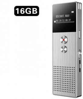 Grabadora de Voz BENJIE 16G Grabador de Audio con Sonido Activado, Grabadora de Voz Espia con Soporte de Micrófono Doble Tarjeta TF 32G Ampliar para Conferencias Reuniones Entrevistas Clase…