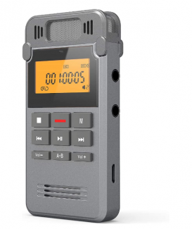 Grabadora de Voz Digital Portátil, COOAU 8GB Recargable Carcasa Metálica con Grabación de Micrófono Doble Clara, Clara Grabación, Activada por Voz, Conexión a PC, MP3, Memoria USB