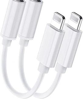 [2 Pack] Adaptateur de Casques et écouteurs Lightning Jack,Apple Lightning vers 3,5 mm Jack Aux Audio Headphone Compatible avec iPhone 13/12/11/X/XR/XS/8/8P/7 et Prend en Charge Tous Les systèmes iOS 