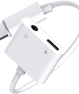 [2 en 1] Adaptateur de Casque Lightning Jack, Apple Lightning vers 3,5 mm Jack Aux Audio Adaptateur Chargeur Écouteurs Compatible avec iPhone 13/12/11/X/XR/XS Max/8/7 et Prend en Charge Tous Les iOS 