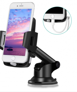 Support Téléphone Voiture Ventouse Auto – TOPLUS Support Voiture Réglable, Rotation à 360°Support iPhone Voiture au Pare-brise et Tableau de bord GPS pour iPhone 7/7 Plus/6S/6s Plus/5, Samsung
