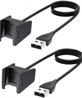 TechRise Charging Cable Compatible with Fitbit Charge 2 [2 Packs] (0.5m+1m) Smartwatch Charger Heart Rate Fitness Wristband, USB Charge Cord Cradle Docking Adapter for Fitbit Charge 2