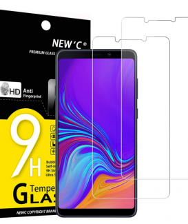 NEW'C 2 Pezzi, Vetro Temperato Compatibile con Samsung Galaxy A9 2018 (SM-A920F), A9 Star PRO, A9S, Pellicola Prottetiva Anti Graffio, Anti-Impronte, Durezza 9H, 0,33mm Ultra Trasparente, Resistente