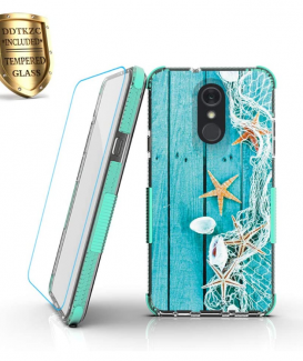 Per LG Stylo 4 custodia, LG Stylo 4 Plus case, Q Stylus case, Ddtkzc pellicola in vetro temperato e ibrido antiurto TPU Graphic custodia per LG Stylo 4 2018 Starfish