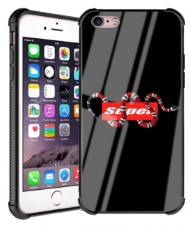 Custodia per iPhone 6S Plus, iPhone 6 Plus, cover posteriore in vetro temperato, cover paraurti in gomma di silicone morbido iPhone 6 Plus/iPhone 6s Plus Fashion Snake1.