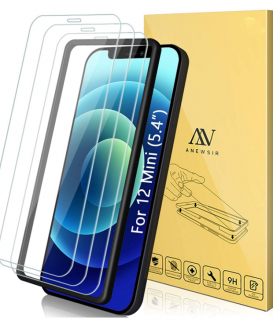 ANEWSIR 3 Pezzi Vetro Temperato Compatibile con iPhone 12 Mini (5.4