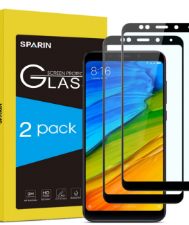 SPARIN [2-Pezzi] Pellicola Vetro Temperato Compatibile con Xiaomi Redmi 5 Plus, Pellicola Protettiva per Xiaomi Redmi 5 Plus [Copertura Completa] [Ultra Resistente] [Durezza 9H]-Nero