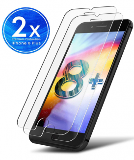 UTECTION 2X Pellicola in Vetro Temperato 9H per iPhone 8 Plus ** AntiGraffio & Anti Urto ** Senza Bolle d'Aria ** Formato preciso ** Pellicola Protettiva Trasparente