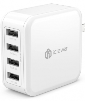 iClever boostcube 4 Port USB Wand Ladegerät, weiß