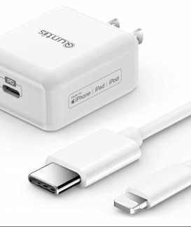 KEEPXYZ iPhone Fast Charger MFi Certified - Quntis 18W USB C Power Delivery Wall Charger Plug with 6FT C to Lightning Cable Type C Charger for iPhone Se 2020 11 XS Max XR X 8 Plus iPad Pro