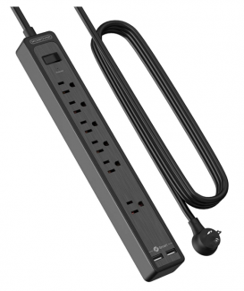 Power Strip Protector contra sobretensiones con Cable de extensión de 10 pies