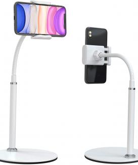 FAPPEN Support Téléphone, Support Portable Bureau 360° Réglable Support Smartphone en Aluminium Col-de-Cygne Stand avec Bras Extensible Dock Téléphone pour iPhone 13/12/11/11Pro/XR Samsung S10/S9/S8  