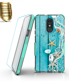Per LG Stylo 4 custodia, LG Stylo 4 Plus case, Q Stylus case, Ddtkzc pellicola in vetro temperato e ibrido antiurto TPU Graphic custodia per LG Stylo 4 2018 Starfish