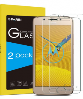 [Lot de 2] Verre Trempé Compatible avec Moto G5, SPARIN Protecteur Ecran Vitre Pour Lenovo Moto G5, Ultra Clair, 9H Dureté 2.5D Résistant aux Rayures, Sans Bulles Transparent