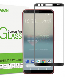 Janmitta HTC U12+ (Plus) Protecteur D'écran, 3D Full Coverage Film Protection en Verre Tempé [Couverture Complète]Anti-explosion][Anti-rayure][Sans-bulles] Écran HD Films Protecteur Pour HTC U12+ (Plu