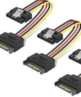 SATA Power Extension Cable, BENFEI 3 Packs 15 Pin SATA Male to Female Extender Cable Cord Adapter for Hard Drive Disk, HDD, SSD, PCIE, 20cm