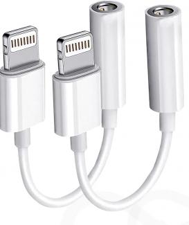 2 Pack Lightning to 3.5mm Headphone Adapter for iPhone [Apple MFi Certified] Aux Audio Adaptor Cable Jack Dongle Earphones Connector Compatible with iPhone 13/12/11/11 Pro/XR/X/XS/8/8Plus/7/7Plus