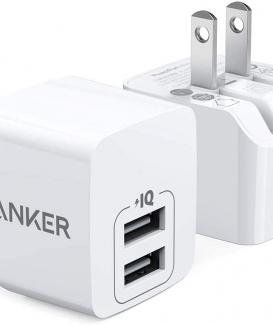 USB Charger, Anker 2-Pack Dual Port 12W Wall Charger with Foldable Plug, PowerPort Mini for iPhone Xs/X / 8/8 Plus / 7 / 6S / 6S Plus, iPad, Samsung Galaxy Note 5 / Note 4, HTC, Moto, and More