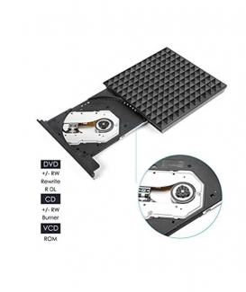 Lecteur Graveur DVD Externe CD USB 3.0 Ultra Slim Portable - Deepow Graveur DVD CD Player Enregistreur Externe Drive & CD DVD +/-RW Writer/Rewriter/Player/Reader à Haute Vitesse Antichoc et Antibruit,