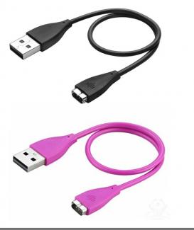 Replacement Fitbit Charge HR Charging Cable, BeneStellar 2-Pack USB Replacement Charging Cable for Fitbit Charge HR Wireless Activity Bracelet (Black & Purple, 0.27 m)