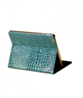 PU pelle di coccodrillo leggio per libri di custodia per iPad Mini colore blu