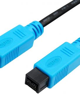 CPO 2m FireWire 800 9-9 Pin Cable - Black/Blue