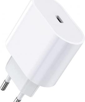 Chargeur Rapide pour iPhone Adaptateur Secteur USB‑C 20W PD 3.0 Secteur Chargeur de prise PD 3.0 Type C Compatible avec iPhone 13/13 Pro/13 Pro Max/13 MiniSE/12/11/X/XS/XS Max/XR/8/8 Plus/iPad - Blanc