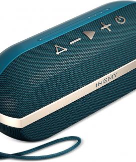 INSMY Portable Bluetooth Speaker, 20 W Wireless Speaker, Loud Stereo Sound, IPX7 Waterproof Floating, TWS Stereo Pairing 24 Hours, Bluetooth 5.0 Built-in Microphone for Outdoor Camping