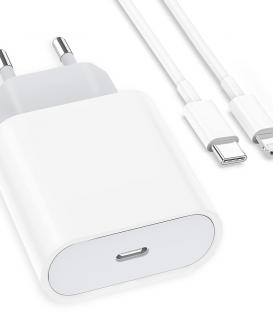 Chargeur Rapide iPhone, [Certifié Apple MFi] Chargeur USB C 20W avec Câble USB C vers Lightning 2M Alimentation PD 3.0 Adaptateur Secteur Prise Charge Compatible avec iPhone 14 Pro/13/12/11/X/XS/XR/8