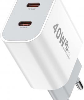 Schnellladegerät für iPhone 2-Port 20W USB C Ladegerät für 13/13 Mini/13 Pro/13 Pro Max/12/11 SE XS MAX, iPad Pro Air, AirPods, Netzteil Stecker Power Adapter PD 3.0 Charger Ladestecker